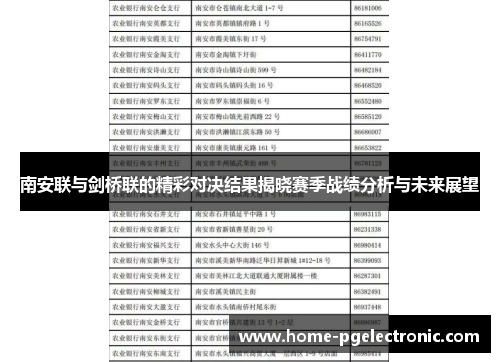 南安联与剑桥联的精彩对决结果揭晓赛季战绩分析与未来展望